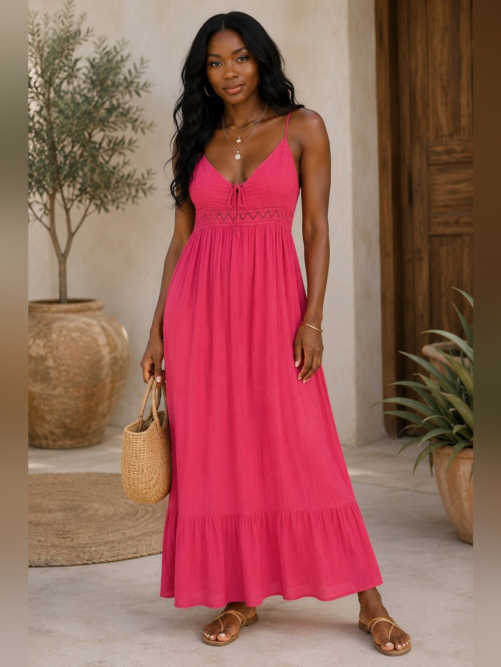 Arizona NWT Medium Coral Pink Maxi Dress 🌺